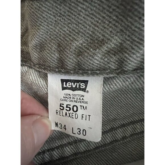 Vintage Levi's 550 Jeans Men's 34x30 Gray Grunge Relaxed Fit Made In USA 03/2000 - Picture 6 of 6
